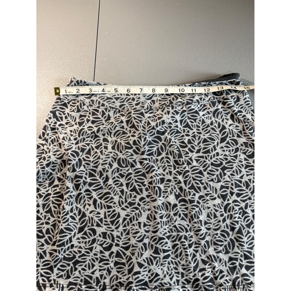 Pure Karma Womens Grey Leaf Print Layered Jersey Mini Skirt Size Medium - Picture 4 of 6